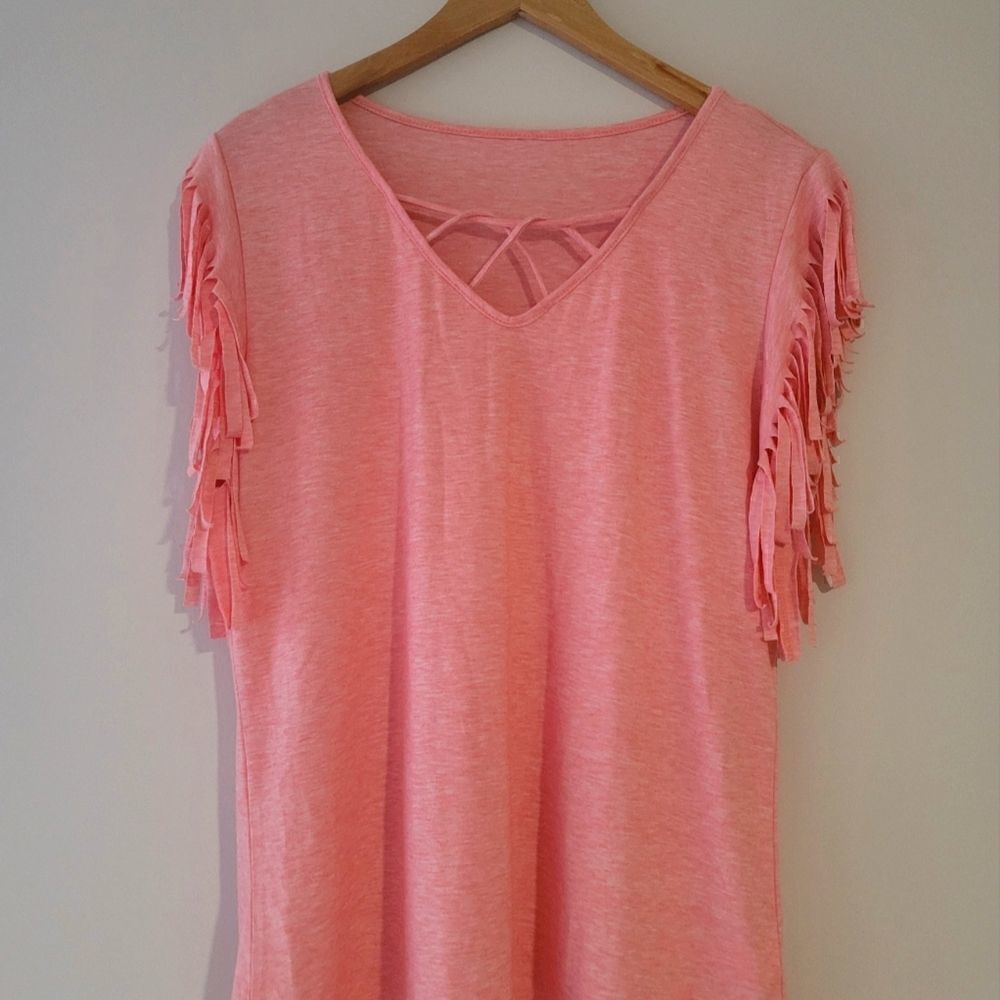 Women's Top with Fringe Sleeves